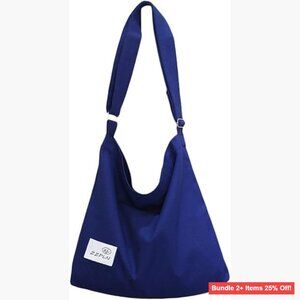 Large Canvas Hobo Crossbody Bag Adjustable Strap Versatile Tote